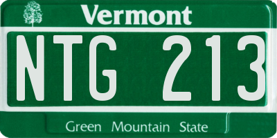 VT license plate NTG213