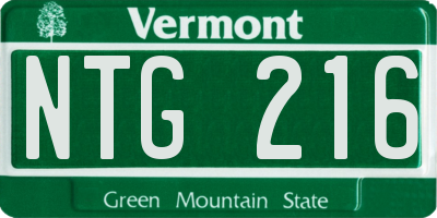 VT license plate NTG216