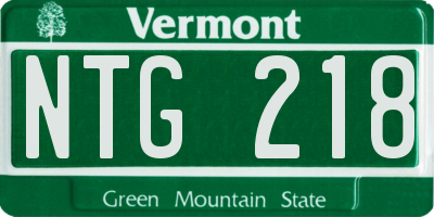 VT license plate NTG218