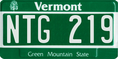 VT license plate NTG219