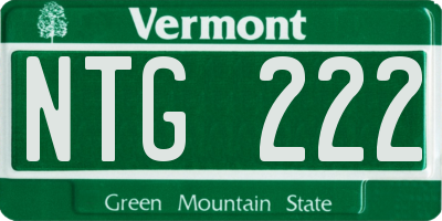 VT license plate NTG222