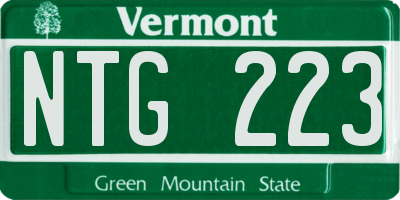 VT license plate NTG223