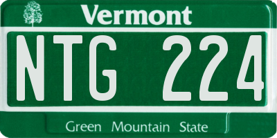 VT license plate NTG224