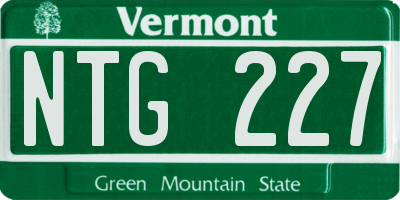 VT license plate NTG227