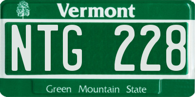 VT license plate NTG228