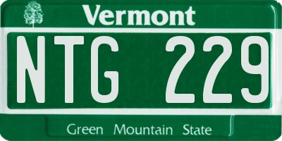 VT license plate NTG229