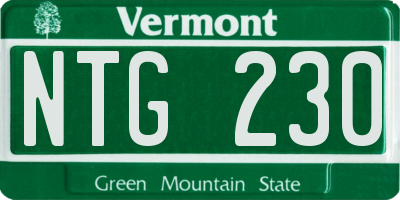 VT license plate NTG230