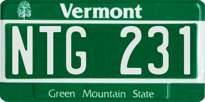 VT license plate NTG231