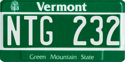 VT license plate NTG232