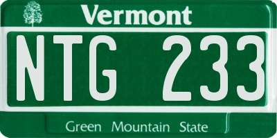 VT license plate NTG233