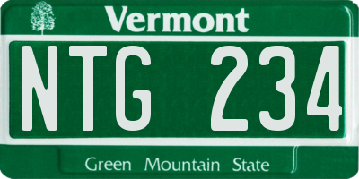 VT license plate NTG234