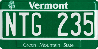 VT license plate NTG235