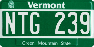 VT license plate NTG239