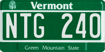 VT license plate NTG240
