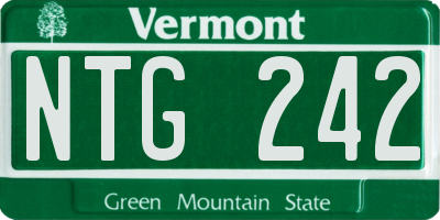VT license plate NTG242
