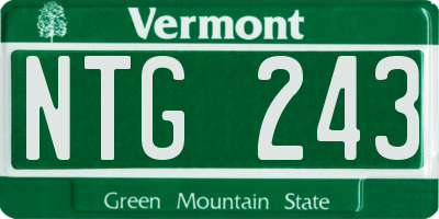 VT license plate NTG243