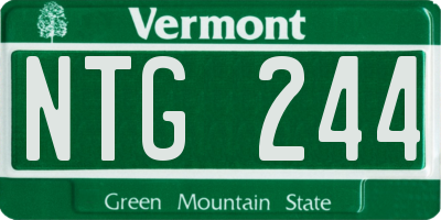 VT license plate NTG244