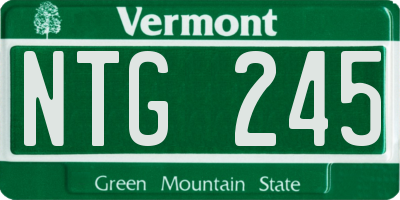 VT license plate NTG245
