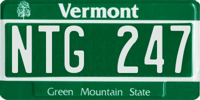 VT license plate NTG247
