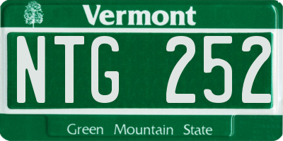 VT license plate NTG252