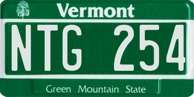 VT license plate NTG254