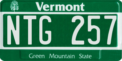 VT license plate NTG257