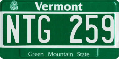 VT license plate NTG259