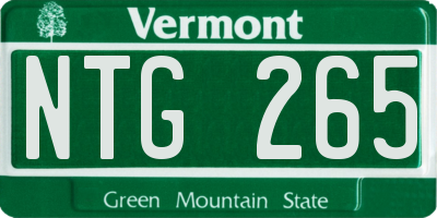 VT license plate NTG265