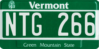 VT license plate NTG266