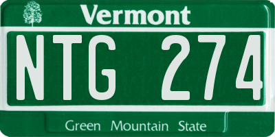 VT license plate NTG274