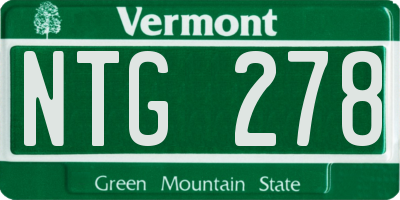 VT license plate NTG278