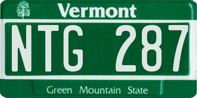 VT license plate NTG287