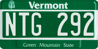 VT license plate NTG292
