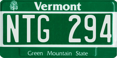 VT license plate NTG294