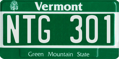 VT license plate NTG301
