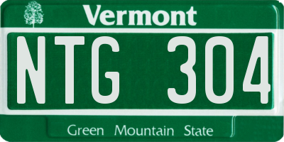 VT license plate NTG304