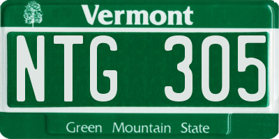 VT license plate NTG305