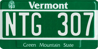 VT license plate NTG307