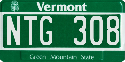 VT license plate NTG308