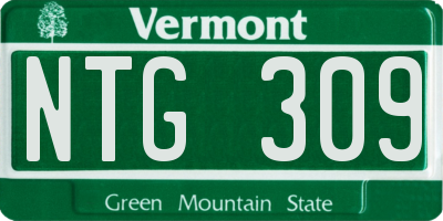 VT license plate NTG309
