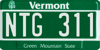 VT license plate NTG311