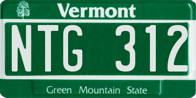 VT license plate NTG312