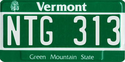 VT license plate NTG313
