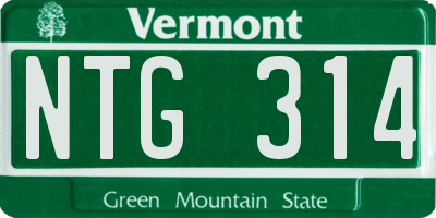 VT license plate NTG314