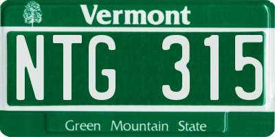 VT license plate NTG315