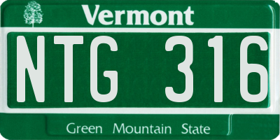 VT license plate NTG316