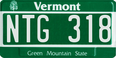 VT license plate NTG318