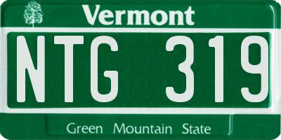 VT license plate NTG319