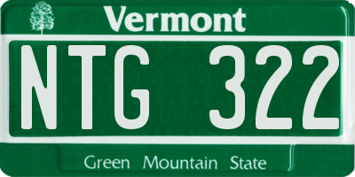 VT license plate NTG322