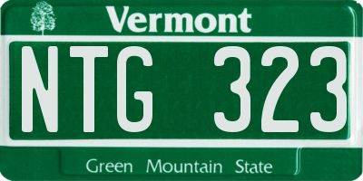 VT license plate NTG323